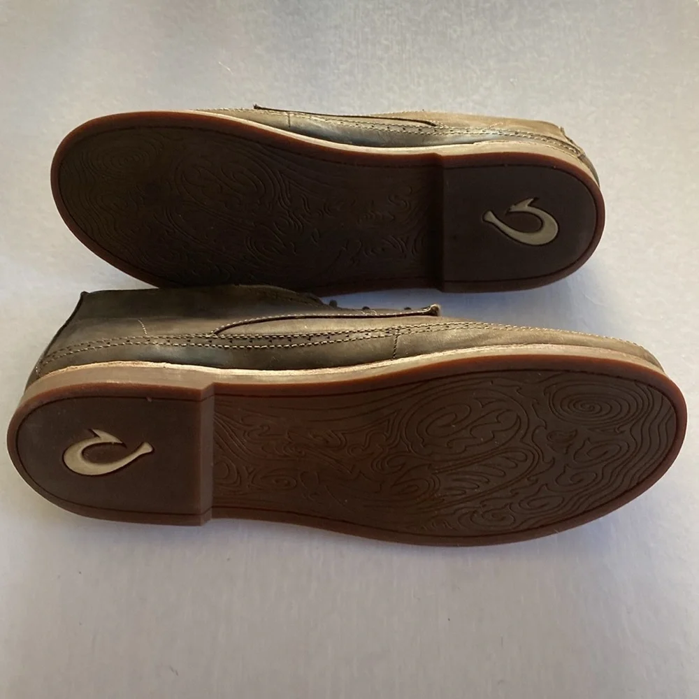 OLUKAI Men’s Brown Leather Boots Size 10 M